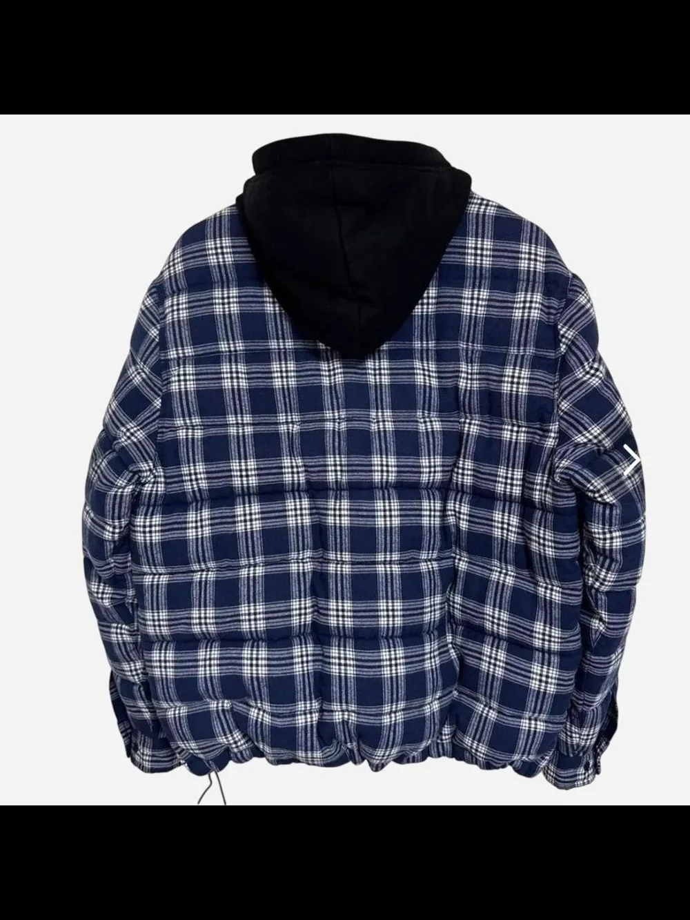 Kith quilted Plaid Puffer Jacket w/ Hood Layered Style Button Front Size L - Picture 2 of 8